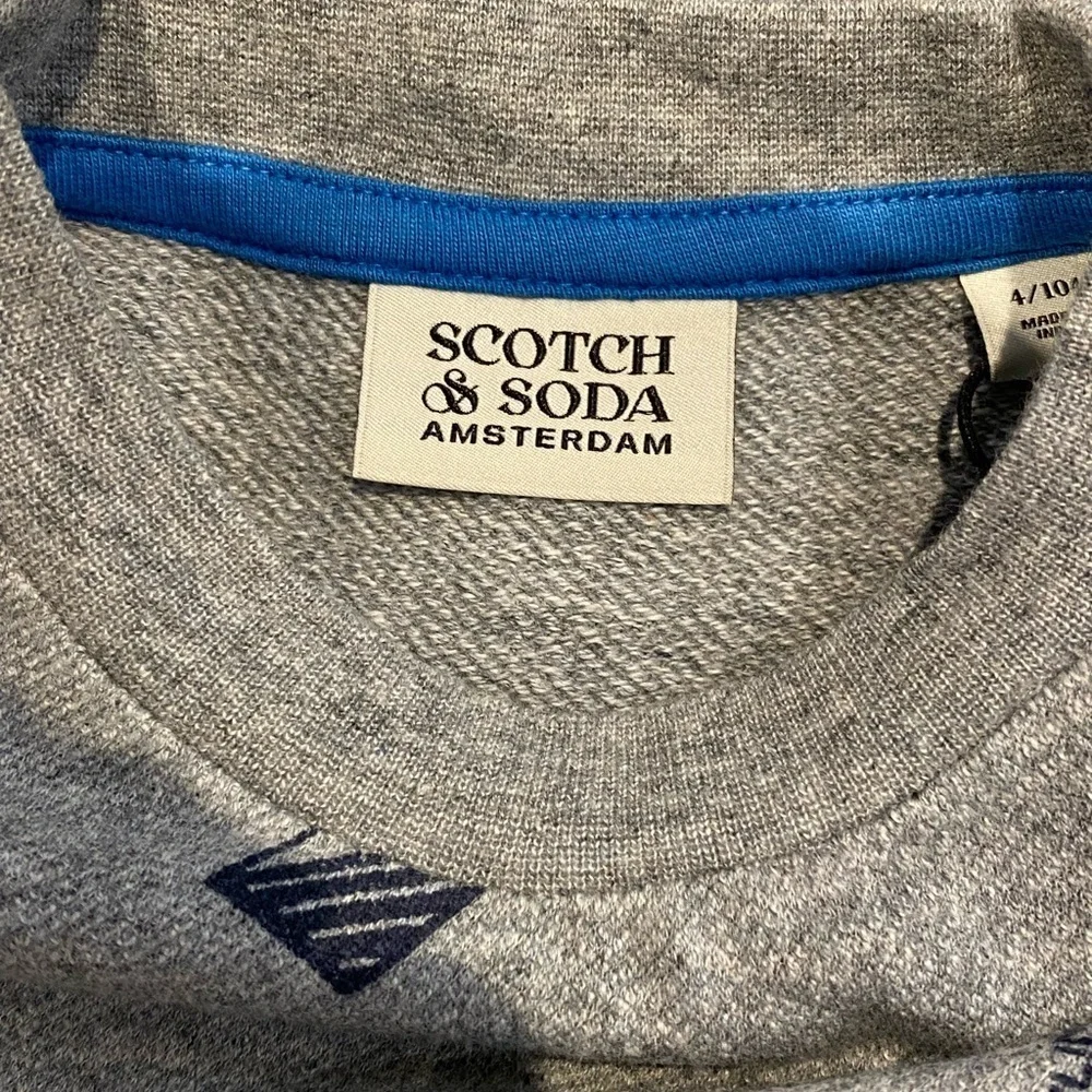 Scotch & Soda Boys Long Sleeve Printed T Shirt Gray NWT